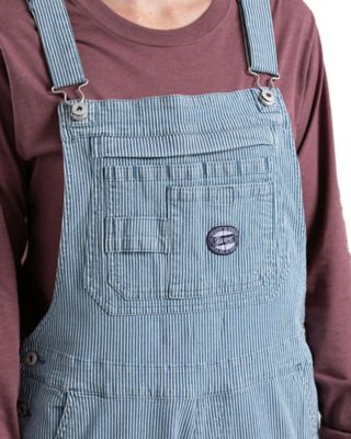 Image showing 2 th Berne Women's Vintage Washed Flex Hickory Stripe Unlined Bib Overalls