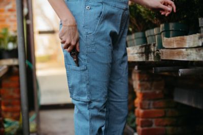 Image showing 5 th Berne Women's Vintage Washed Flex Hickory Stripe Unlined Bib Overalls