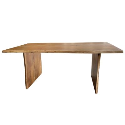 AmeriHome Santa Fe Collection Acacia Wood Indoor/Outdoor Live Edge Dining Table