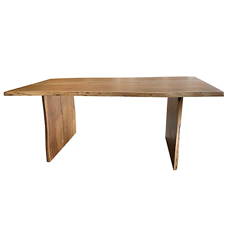 AmeriHome Santa Fe Collection Acacia Wood Indoor/Outdoor Live Edge Dining Table