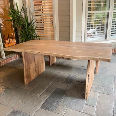 Image showing  Santa Fe Collection Acacia Wood Indoor/Outdoor Live Edge Dining Table