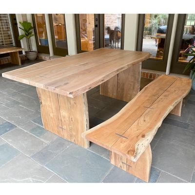 Image showing  Santa Fe Collection Acacia Wood Indoor/Outdoor Live Edge Bench