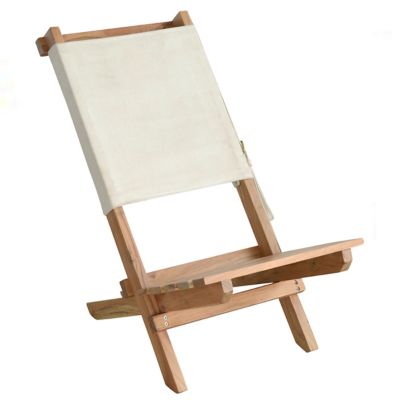 AmeriHome Acacia Wood and Canvas Safari Style Folding Camp Chair