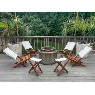 Image showing  Acacia Wood and Canvas Safari Style Folding Camp Chair