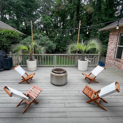 Image showing  Acacia Wood and Canvas Safari Style Folding Camp Chair