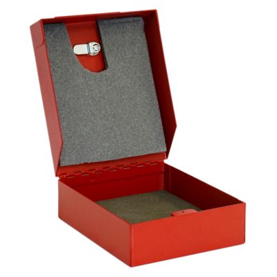 Image showing  Portable Security Gun Vault with Key Lock, Red