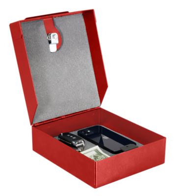 Image showing  Portable Security Gun Vault with Key Lock, Red