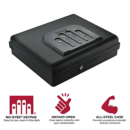 GunVault Extra Large Portable Safe with Illuminated No Eyes Keypad and Security Cable - Black, MV1050-19