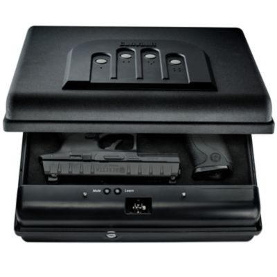 Image showing  Extra Large Portable Safe with Illuminated No Eyes Keypad and Security Cable - Black, MV1050-19