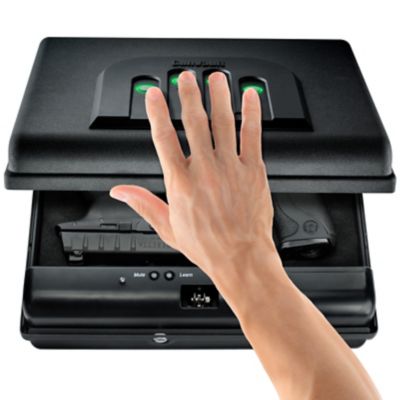 Image showing  Extra Large Portable Safe with Illuminated No Eyes Keypad and Security Cable - Black, MV1050-19