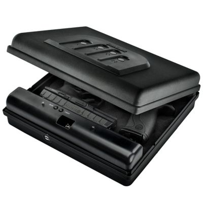Image showing  Extra Large Portable Safe with Illuminated No Eyes Keypad and Security Cable - Black, MV1050-19