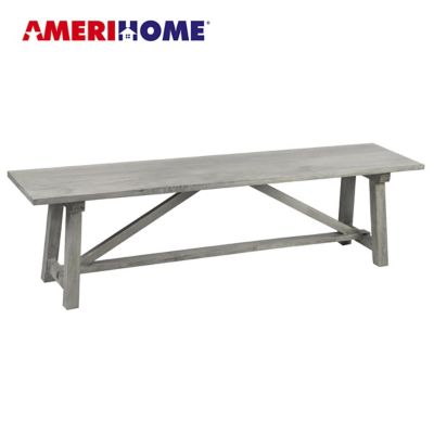 AmeriHome Trestle Farm House Mango Wood 53 in. Bench