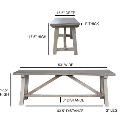 Image showing  Trestle Farm House Mango Wood 53 in. Bench
