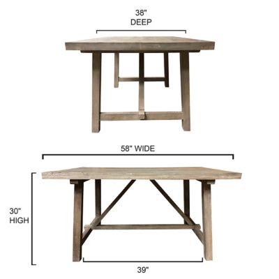 Image showing  Trestle Farm House Mango Wood 58 in. Dining Table