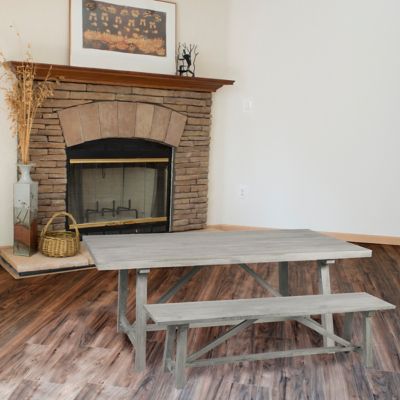 Image showing  Trestle Farm House Mango Wood 58 in. Dining Table