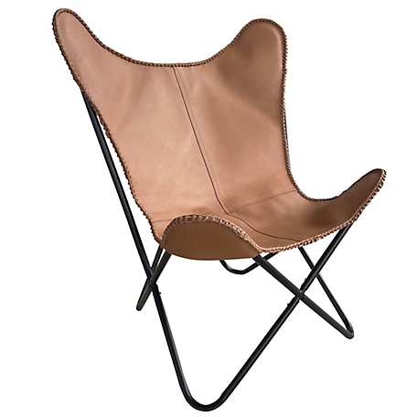 AmeriHome Genuine Leather Butterfly Chair