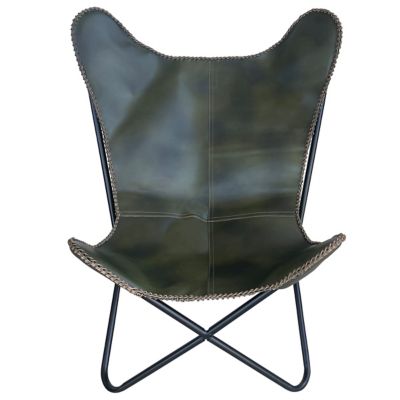 Image showing  30 in. x 37 in. Genuine Leather Butterfly Chair
