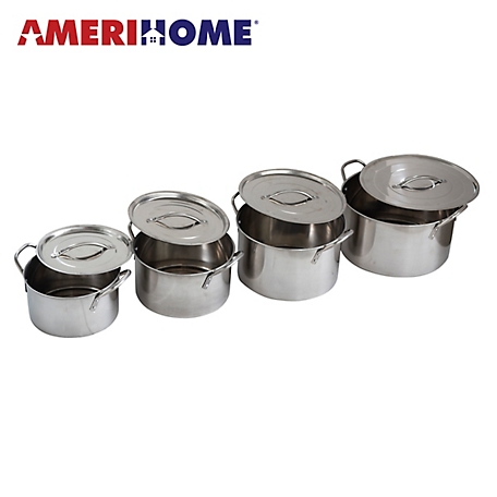 AmeriHome 8 pc. Stainless Steel Stock Pot Set, SSTP4