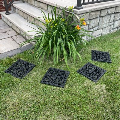 Image showing  Rubber Scrollwork Square Step Mats, 4-Pack