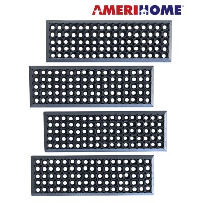 AmeriHome Drainage Rubber Stair Tread - 4 pc. Set, RMT10304