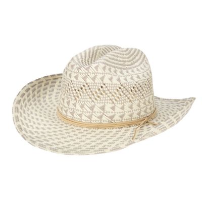 San Diego Hat Company Back West- Woven Distressed Cowboy with Faux Suede Band, PBC2453