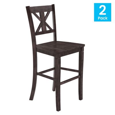 Image showing  Gwendolyn, Set of 2 Commercial Grade Solid Wood Modern Farmhouse Bar Height Barstool