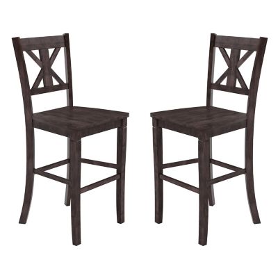 Image showing  Gwendolyn, Set of 2 Commercial Grade Solid Wood Modern Farmhouse Bar Height Barstool
