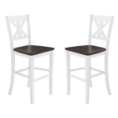 Image showing  Gwendolyn, Set of 2 Commercial Grade Solid Wood Modern Farmhouse Bar Height Barstool