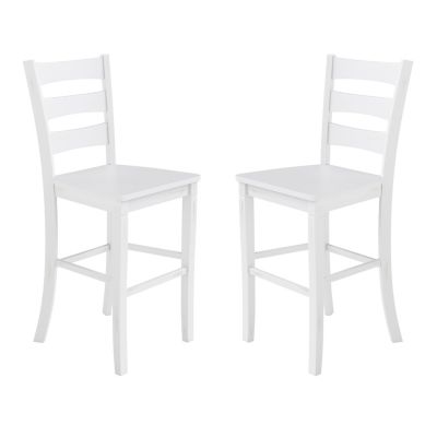 Image showing  Liesel, Set of 2 Commercial Grade Wooden Classic Ladderback Bar Height Barstool with Solid Wood Seat