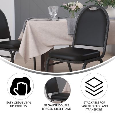 Image showing  Hercules Series Commercial Grade Dome Back Stacking Banquet Chair with Metal Frame, 500 lb. Capacity