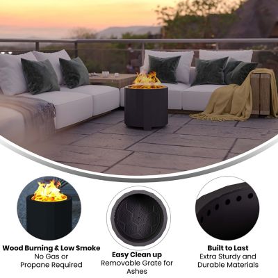 Image showing  Titus Commercial Grade 19.5 in. Smokeless Outdoor Firepit with Waterproof Cover, Black