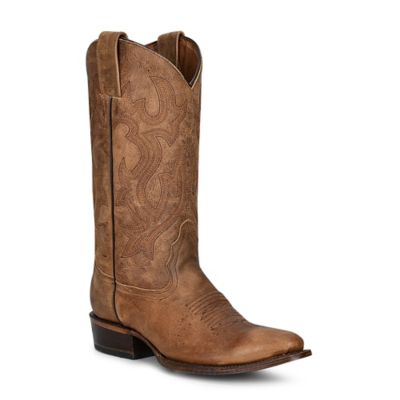 Circle G Men's Embroidery Cowhide Western Boots, Round Toe, L