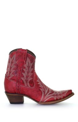 Image showing  Women's Snip Toe Embroidery/Zipper Cowhide Urban Ankle Boots, 8.5 in., L5704