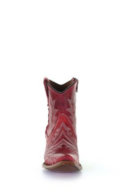 Image showing  Women's Snip Toe Embroidery/Zipper Cowhide Urban Ankle Boots, 8.5 in., L5704