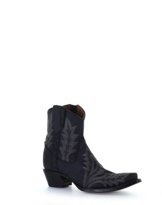 Circle G Women's Snip Toe Embroidery/Zipper Cowhide Urban Ankle Boots, 8.5 in., L5701