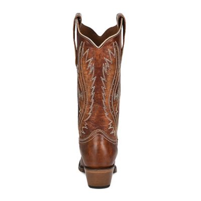 Image showing  Women's 13 in. Embroidery/Studs Cowhide Western Boots, Snip Toe, Brown, L