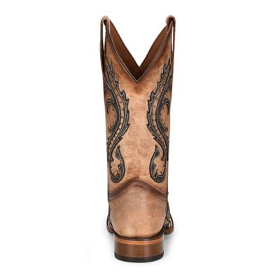 Image showing  Women's Overlay/Embroidery/Studs Cowhide Western Boot Square Toe, L2052