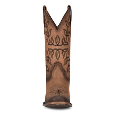 Image showing 2 th Circle G Women's 11 in. Square Toe Floral Embroidery Cowhide Western Boot