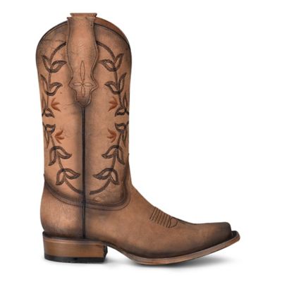 Image showing  Women's 11 in. Square Toe Floral Embroidery Cowhide Western Boot