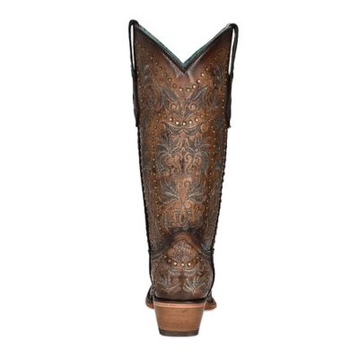 Image showing  Women's Snip Toe Embroidered and Studded Goat Western Boots