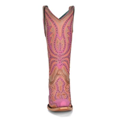 Image showing  Women's Snip Toe Overlay/Embroidery/Studs Cowhide Western Boots, C3970