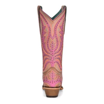 Image showing  Women's Snip Toe Overlay/Embroidery/Studs Cowhide Western Boots, C3970