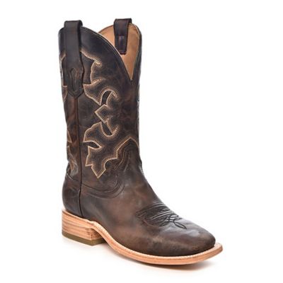 Image showing  Men's Embroidery Cowhide Western Boots, Wide Square Toe, A4264
