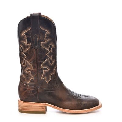 Image showing  Men's Embroidery Cowhide Western Boots, Wide Square Toe, A4264