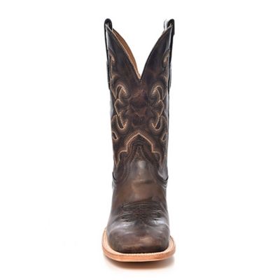 Image showing  Men's Embroidery Cowhide Western Boots, Wide Square Toe, A4264