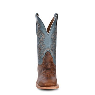 Image showing  Embroidery Cowhide Western Boot Wide Square Toe