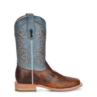 Image showing  Embroidery Cowhide Western Boot Wide Square Toe
