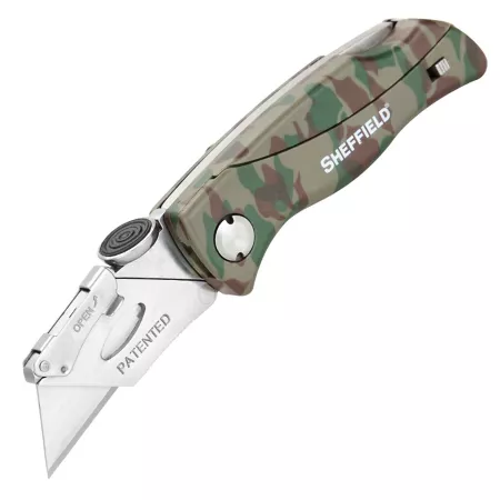 Sheffield Locking Back Folding Utility Knife - Camouflage 12131 Knives