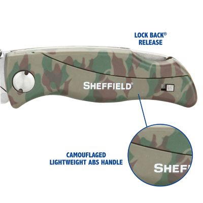 Image showing 5 th Sheffield Folding Lock Back Utility Knife - Camouflage, 12131