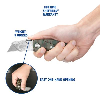 Image showing 6 th Sheffield Folding Lock Back Utility Knife - Camouflage, 12131